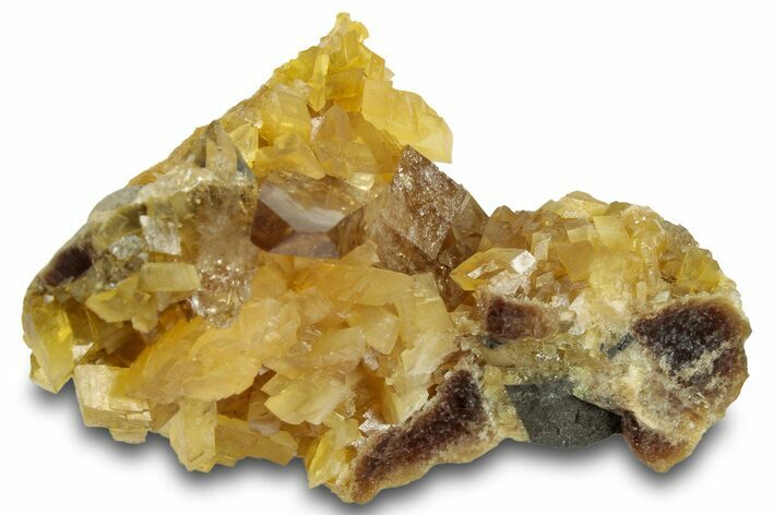 Honey Colored Barite Crystals on Fluorescent Calcite - Elk Creek #321957